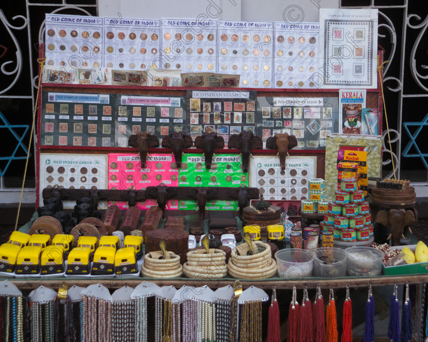 Cochin005 
 Street stall in Jew Town, Cochin, Kerala, India 
 Keywords: street market, stall, Cochi, Cochin, Kerala, India, Jew Town, travel, tourism, holiday,