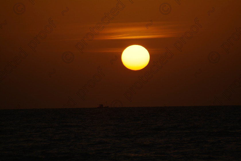 Goa A 085 
 Sunset, Varca, Goa 
 Keywords: sun, sky, sea, sunset, Varca, Goa, Salcette, India, Southern India, Arabian Sea, travel, tourism,