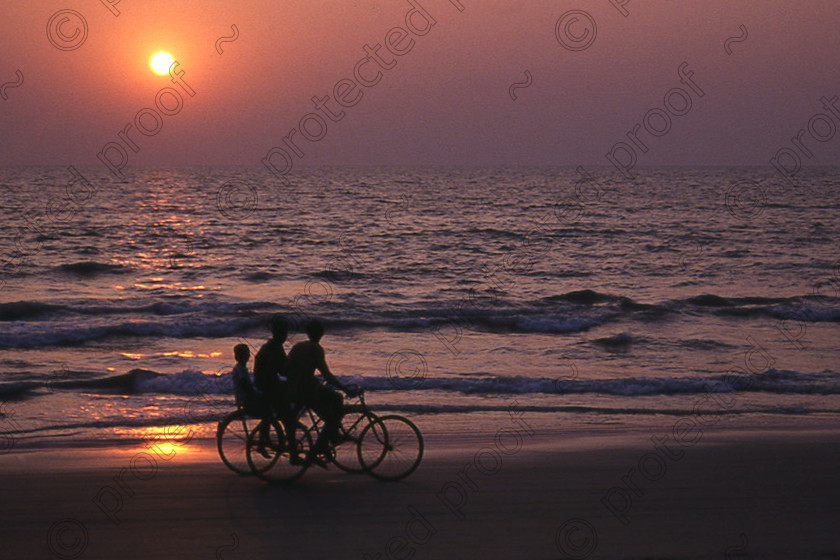 Goa 1 
 Sunset over the Arabian Sea, Uttorda Beach, Southern India 
 Keywords: sunset, beach, Goa, India, Uttorda Beach, Arabian Sea, Southern India, sun, sand, beach, sky, bicycle riders, travel, tourism,