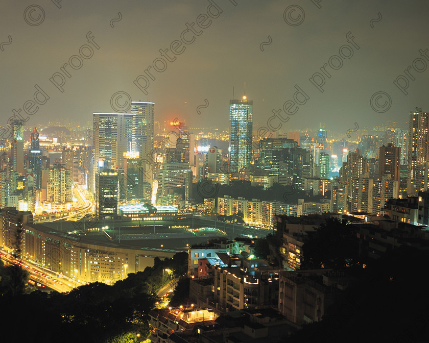 MIL08042 
 Hong Kong at night. Happy Valley 
 Keywords: Hong Kong, China, Happy Valley, night, sky, lighting, city, Far East, travel, tourism, night scene, lights,