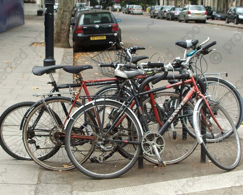 London 082 
 London - South Kensington bicycle parking 
 Keywords: London, South Kensington, bicycles, street life, city, cities, bikes, lifestyle, exercise, UK, England, Britain